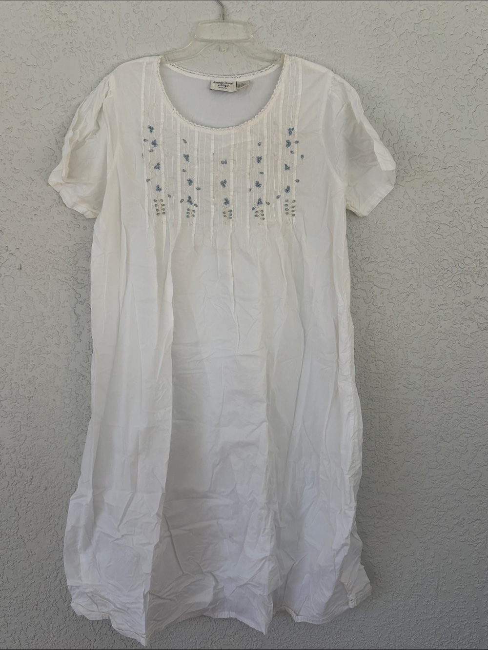 Amanda Stewart intimates  white Embroidered Cotton Midi nightgown size 1X